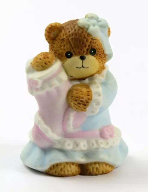 Lucy & Me Bear Girl with Pink Stocking, Lucy Rigg, 1987 Enesco