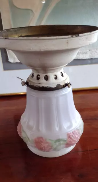 Vintage flush mount ceiling light glass floral light shade