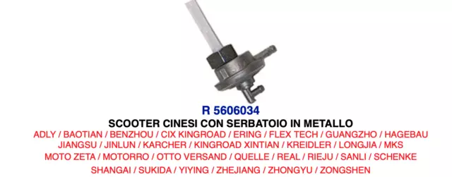 R 5606034 Ricambio Rubinetto Benzina per Scooter SCHENKE SHANGAI / SUKIDA