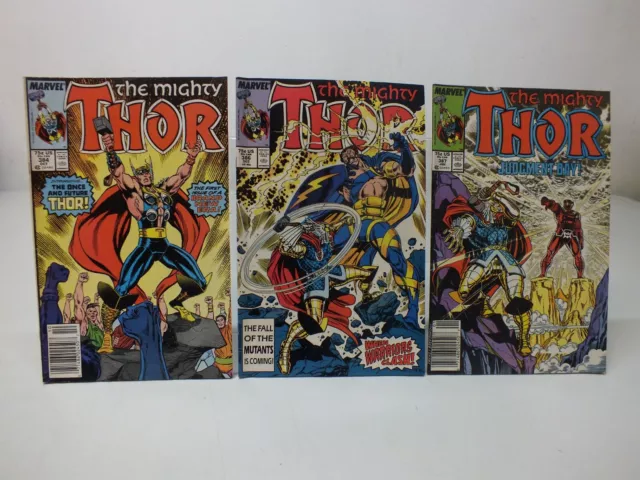 Lot of 3 Marvel Comic THE MIGHTY THOR #384 #386 #387 1987 1988 VG+