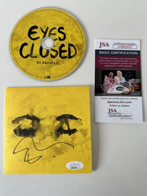 Ed Sheeran Signed Autograph Eyes Closed CD- 100% Authentic JSA Authenticated COA