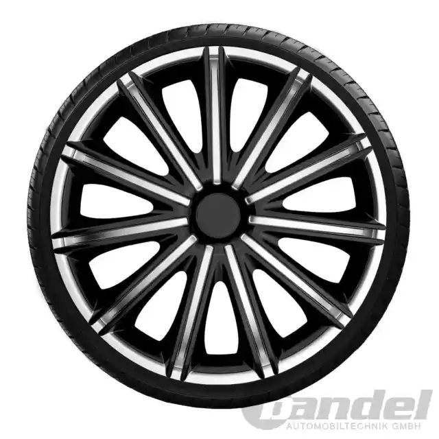 4x COPRIRUOTA ARGO AUTO COPRIRUOTA COPRIRUOTA NARDO S&B 15 POLLICI ARGENTO NERO UNI