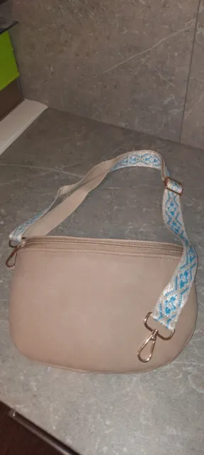 Damentasche Schultertasche aus echtem Leder mit Gurt Handmade