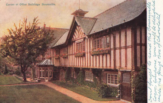 Corner Of Office Building Postcard Bournville England Uk 1905