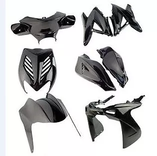 Kit carénage Carrosserie Habillage Noir 8 coque MBK Nitro YAMAHA Aerox 1997-2012