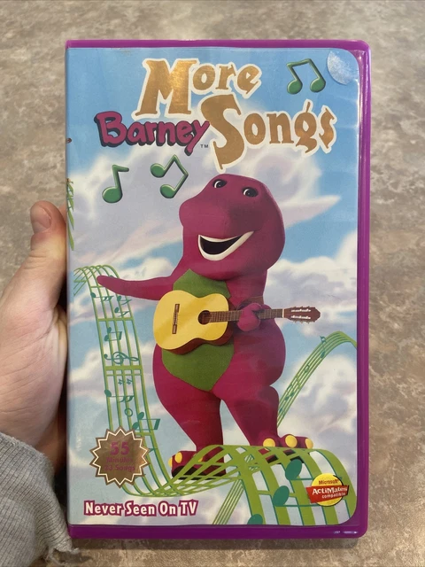 barney-more-barney-songs-vhs-rare-white-tape-sing-along-songs-vtg