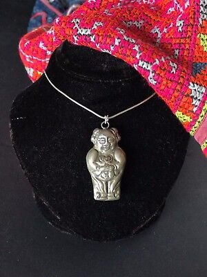 Old Chinese Silver Baby Charm on Silver Chain …beautiful and unusual