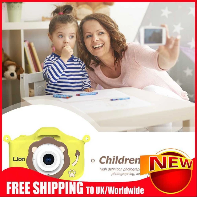 Cartoon Lion Kids Digital Camera USB Charging 2 Inch HD IPS Screen with 32G Card