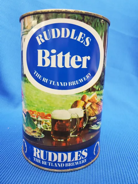 Vintage RUDDLES Bitter "Party Keg"- EMPTY  2.22 Litre Flat Top Can - ENGLAND