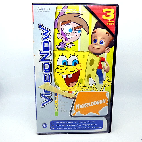 HASBRO VIDEO NOW Color Nickelodeon Spongebob Jimmy Neutron 3 PVD Disc
