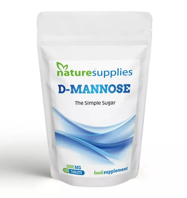 Tabletas de D-manosa 1000mg 120 bolsa | alivio de la cistitis urinaria | suministros naturales