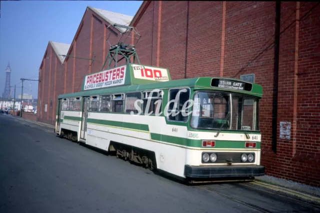 Blackpool Centenary Tram 641 Blundell St 1989 Original Slide+Copyright.