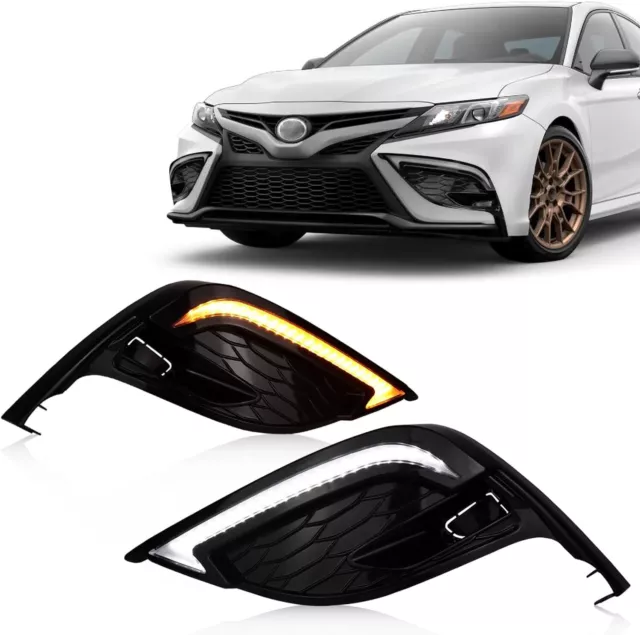 For Toyota Camry SE XSE 2021+ LED DRL Fog Lamp Daytime Running Light Turn Signal