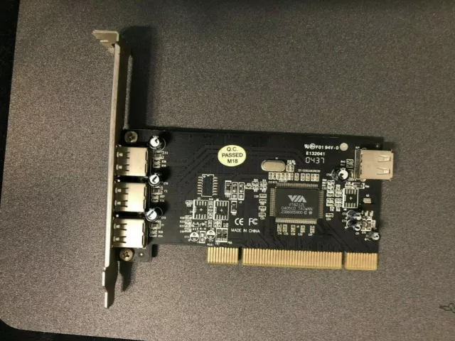 Scheda PCI USB 2.0 3 porte +1 interna Chipset VIA