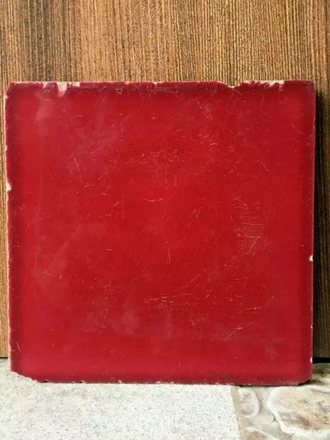 Vintage Old Architecture Furniture $ Trade Mark Red Color Tile japan
