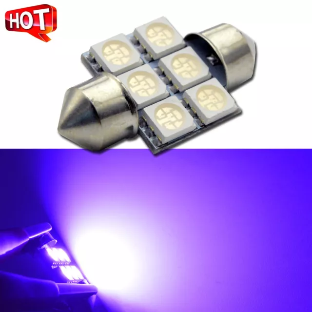 10pcs Purple 31mm 5050 6 SMD LED Car Interior Festoon Dome Roof Light Bulb DC12V