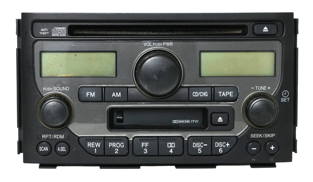 Honda Pilot 03-05 AM FM Radio CD Cassette Player Face 1TV1 Part 39100-S9V-A110