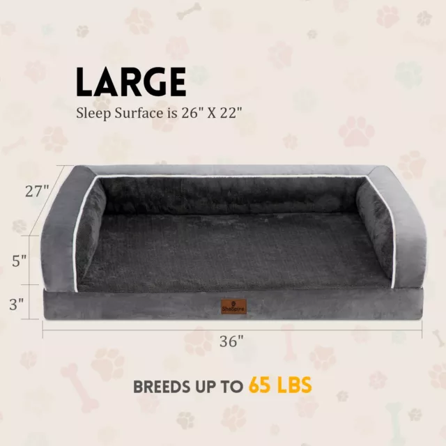 Large Orthopedic Memory Foam Pet Dog Bed Jumbo Soft Mattress Removable Cover