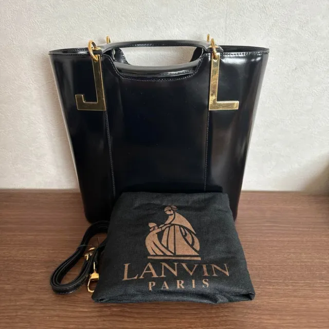 LANVIN ladies' bag black Handbag Used From Japan