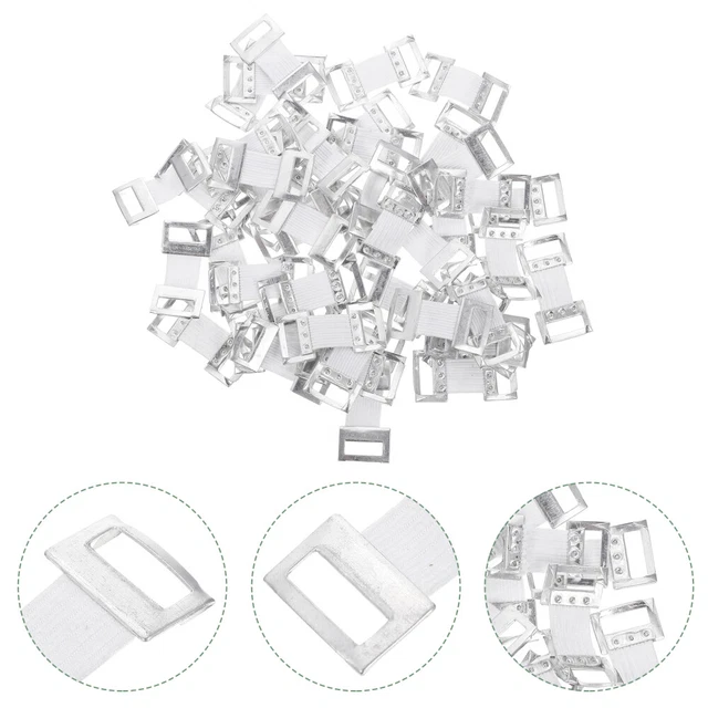 50 pz fibbia elastica in alluminio elastan staffe argento