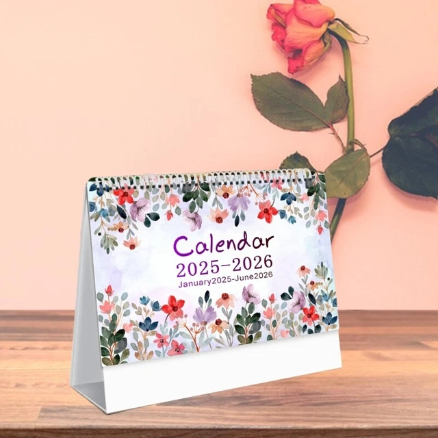 2025-2027 Desk Calendar (Oct 2025 - June 2027) - Large 17"x12" Monthly Planner With Floral Design For Home, School, Office