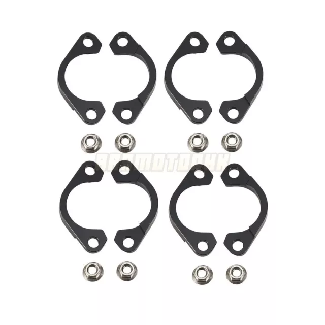 Exhaust Header Split Clamps Flanges For Kawasaki EN500 Vulcan 500 1990-09 Black