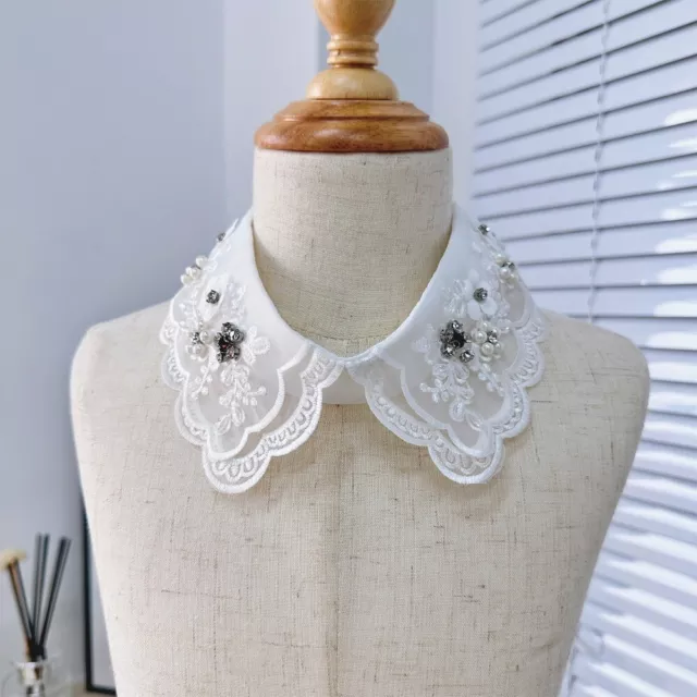 Collar Insignia White Studded Fake Collar Versatile Doll Collar