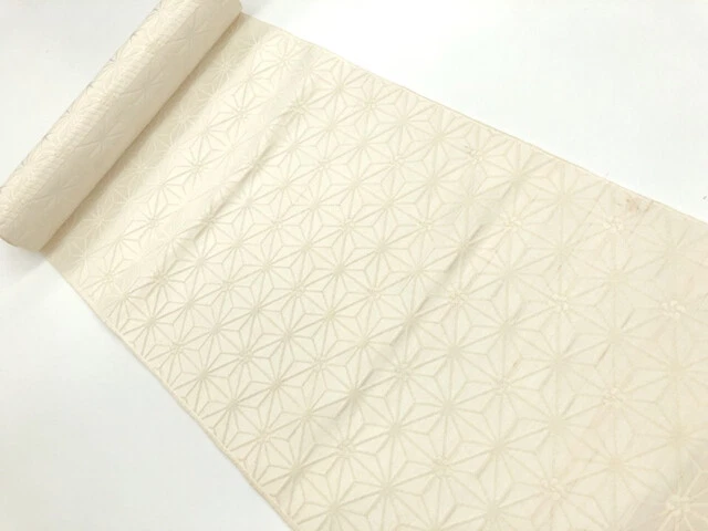 6131353: Japanese Kimono / Antique Bolt For Nagoya Obi / Woven Asanoha