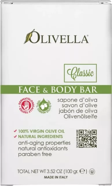 Raw Fragrance Free Face and Body Bar by Olivella, 3.52 oz 6 pack