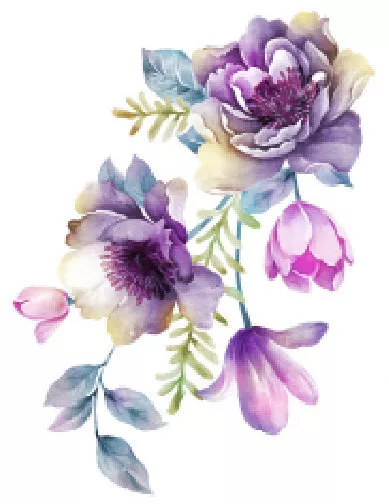 Shabby Pastel Watercolor Flower Floral Bouquet Transfers Waterslide Decals FL439