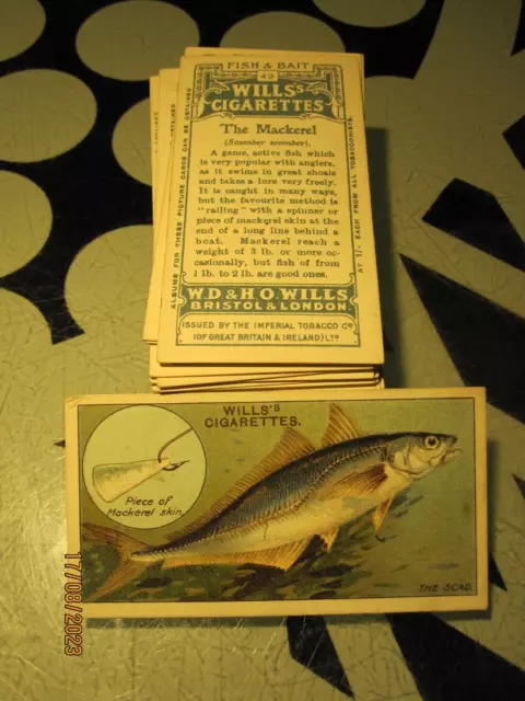 Wills '' Fish And Bait  1910'' Vg Full Set