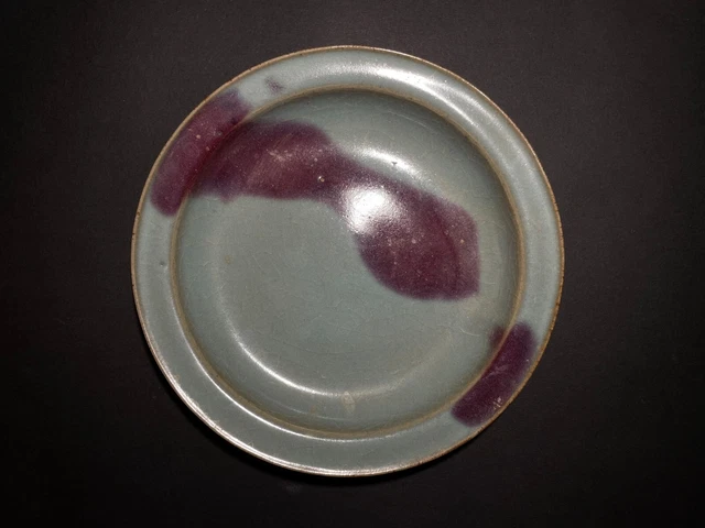 Rare Chinese porcelain Jun kiln red&blue glaze Plate 960-1279 Song dynasty