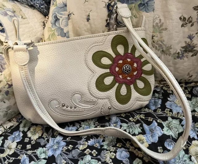 BRIGHTON 💋 JOYA  💋 Colorful MGPPB 3D FLOWER  Leather Appliqued Purse MGPPB