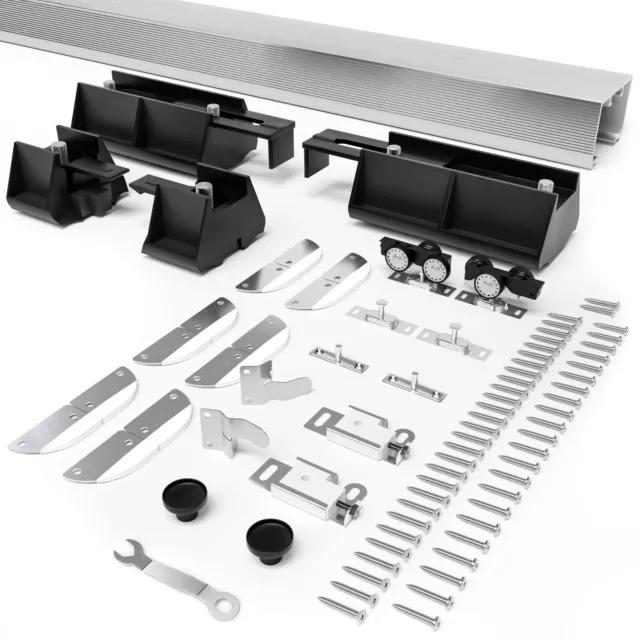 Villar Home Designs Heavy Duty Sliding Bifold Door Hardware Set 96'' with Track