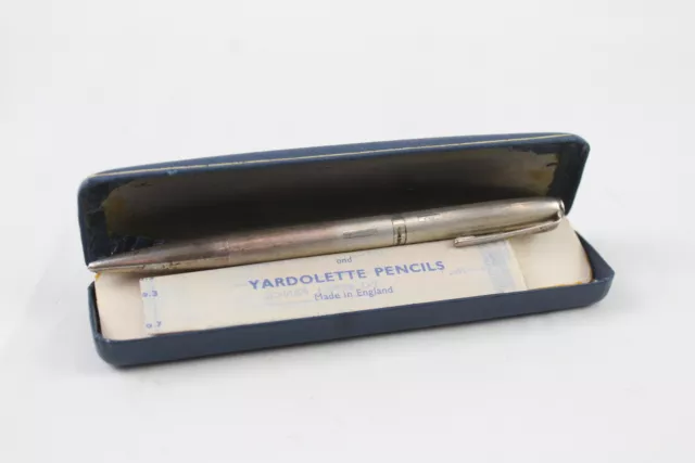 Yard O Led Silver Ballpoint Biro Pen Hallmarked .925 Sterling Vintage Boxed 23g