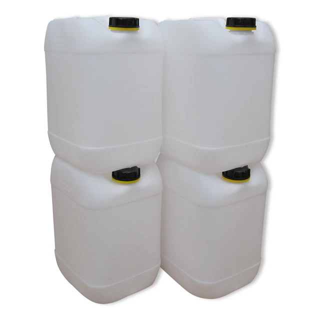 4 x 20 Liter weiß Behälter Plastik Kanister Wasserbehälter Camping Outdoor Box.