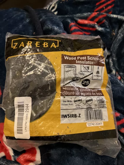 Zareba's Wood Post Screw-In Insulators (IWSIRB-Z) Bag of 25