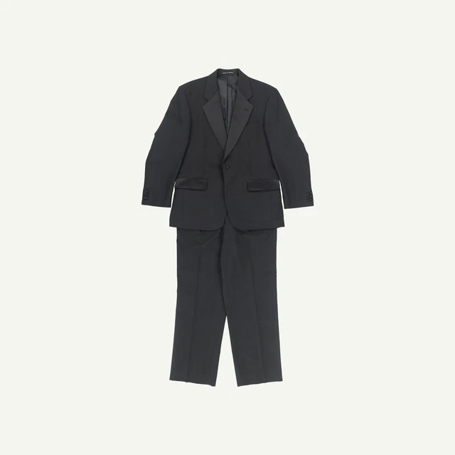 Greenwoods Mens Black Wool blend Regular Suit 2 Piece 44" L 30" W 36"