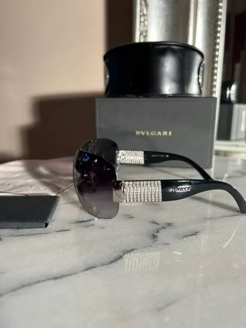 Bvlgari Women’s Sunglasses With Swarovski Crystals Super Rare 100% Authentic