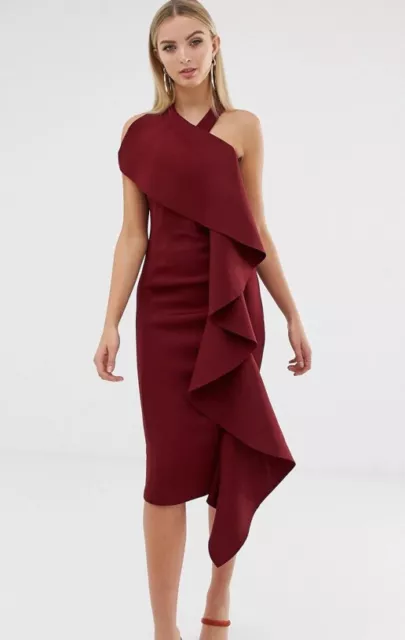 Burgundy dress best sale size 14