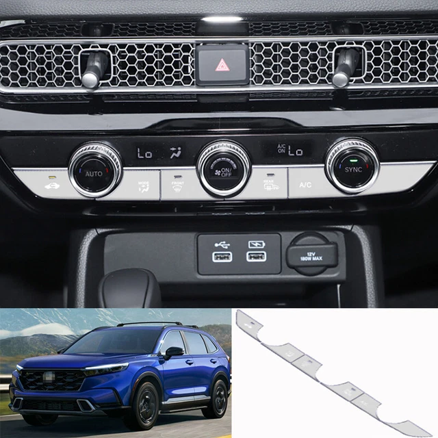 Silver Aluminum Central Console AC Button Cover Decor Fit For Honda CR-V 2023-24