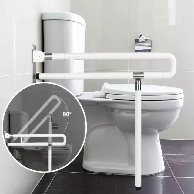 Toilet Grab Bar Foldable Drop Down Toilet Rails Bathroom Safety Handrails