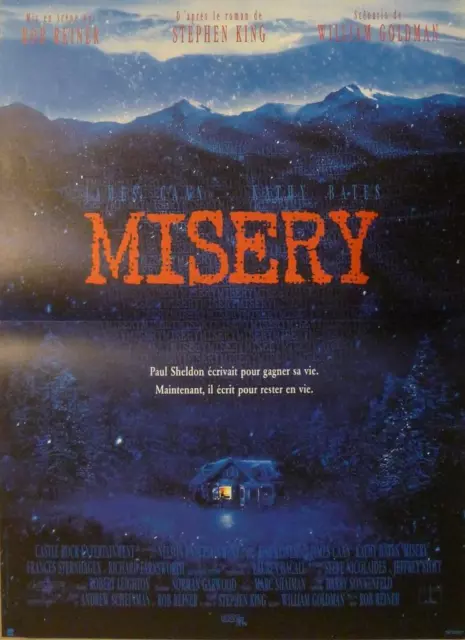 Misery - King / Bates / Caan / Psychopath - Original French Movie Poster