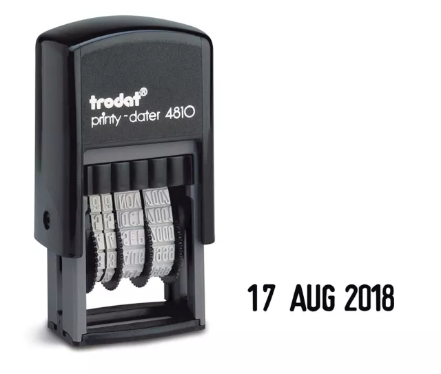 Trodat date stamp 4810 Self inking stamp Black Printy Dater 3.8mm Long date 2