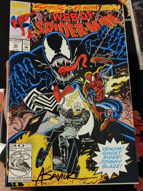 Web of Spider-Man #95 Signed by Alex Saviuk 1992 Marvel Comics VF to VF+