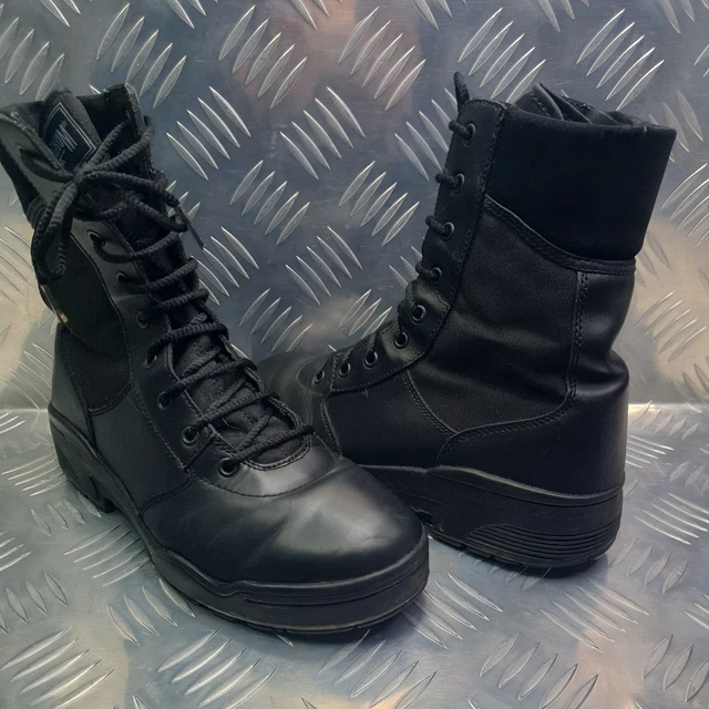 MAGNUM CLASSIC UNIFORM Black Leather 9 Hole Work/Security Boots UK Size ...