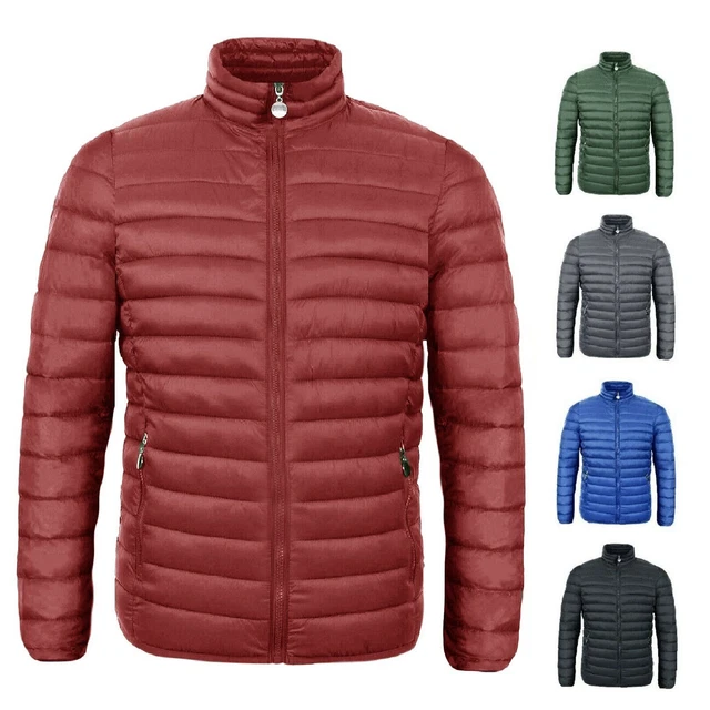 Piumino 100 grammi Uomo Giubbotto Leggero Giubbino slim fit Giacca Blu Verde 2