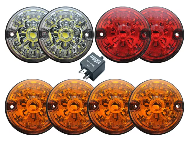 Land Rover Defender vorne & hinten Farbe Wipac LED Licht Upgrade Kit 73 mm DA1192 2