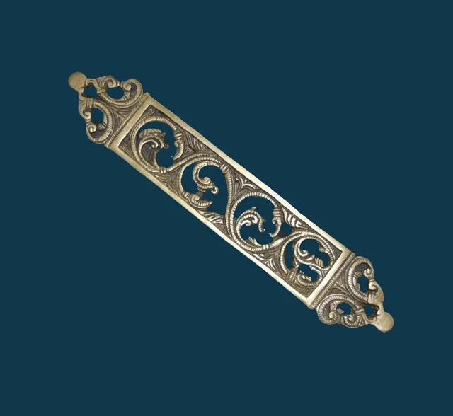 Brass Floral Door Pull Beautiful Peacock Wing Design Welcome Door Handle EK738