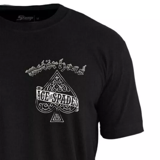 Official Licensed T-Shirt PC Motorhead Ace Of Spades Tattoo (F/B) Stamp Rockwear